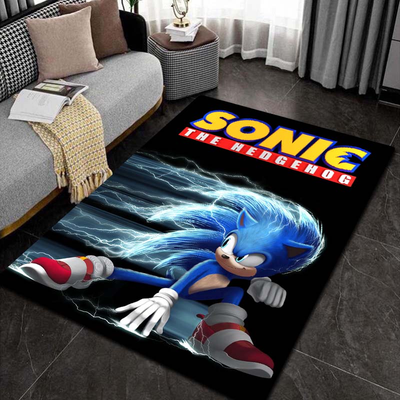 3D S-Sonic-c 만화 프린트 영역 플란넬 러그  - Commercial Printing Inc 리뷰 및 가격